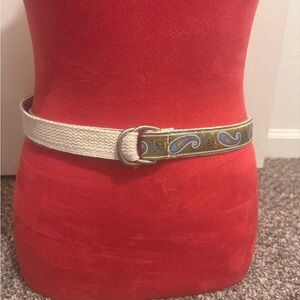Paisley Patterned Belt with Cream Strap